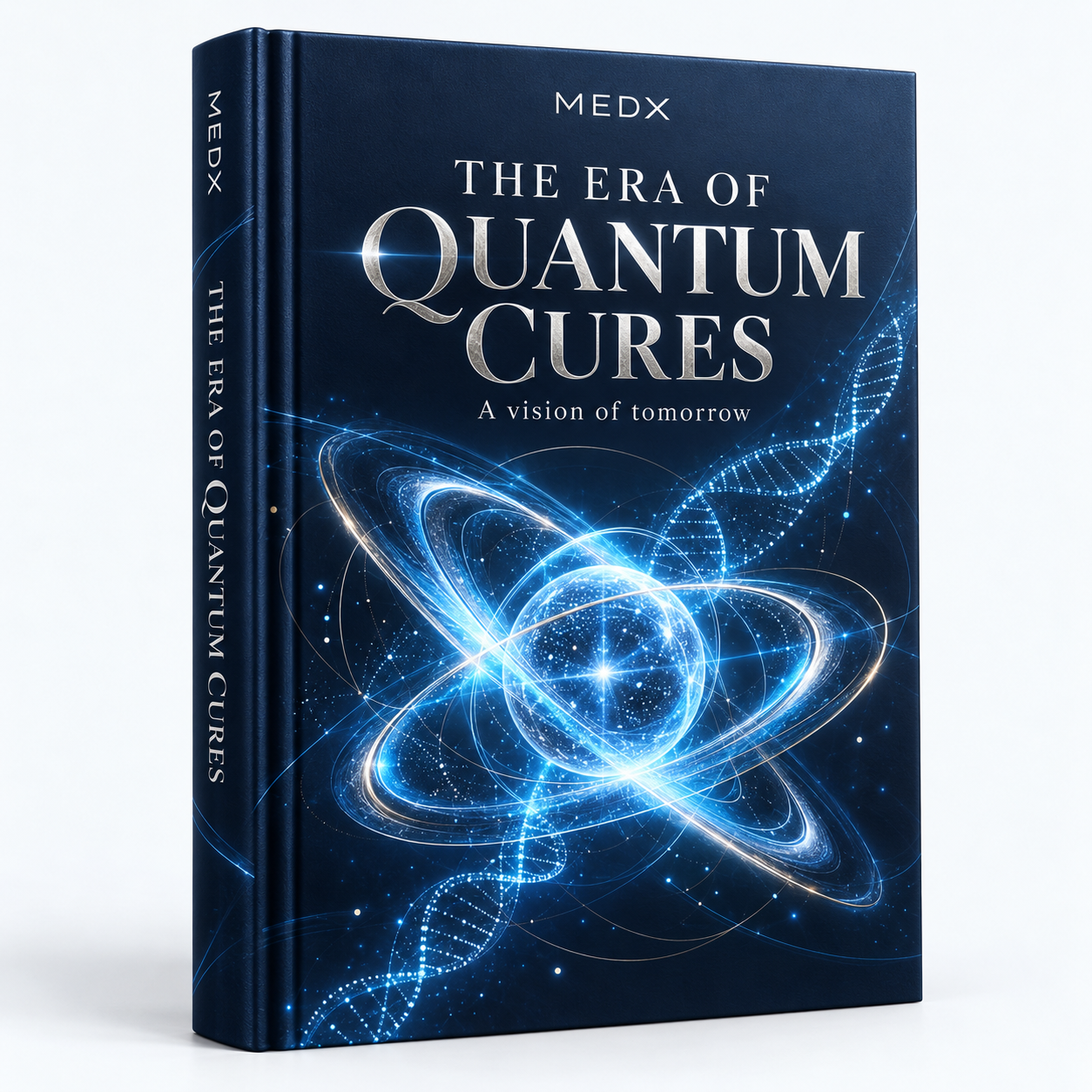 The Era of Quantum Cures digital ebook shown as a hardcover mockup